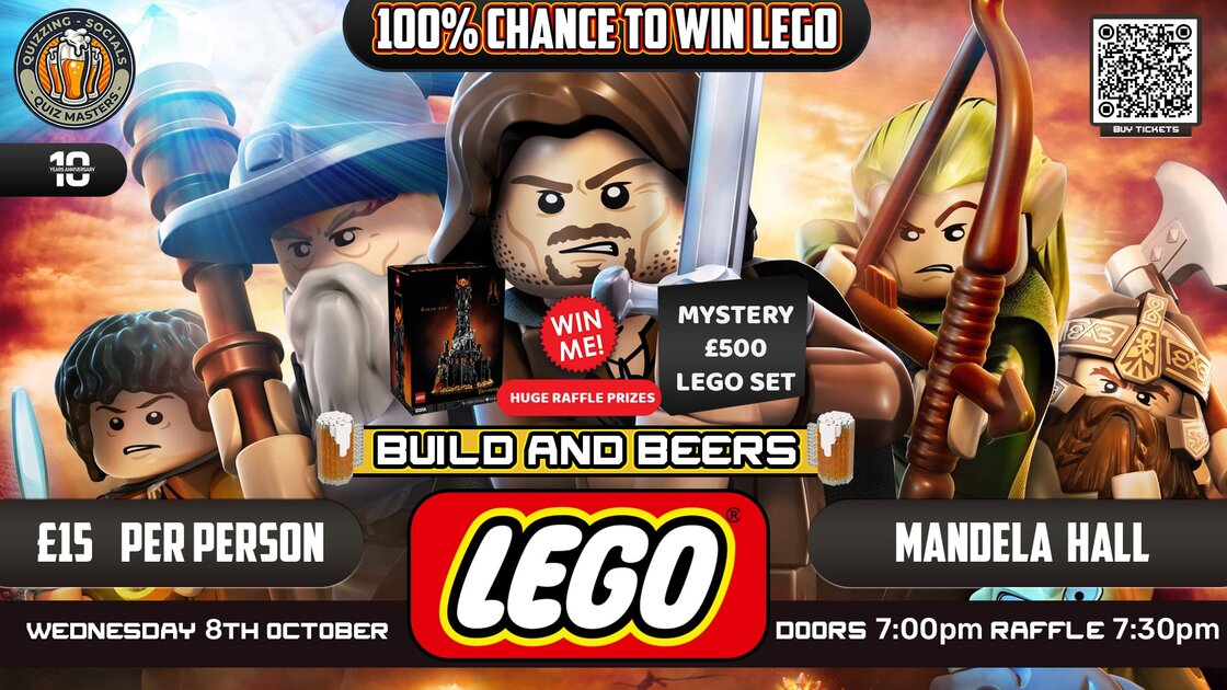 LEGO, BUILD AND BEERS @ MANDELA HALL at Mandela Hall, Belfast on Wed 8 Oct