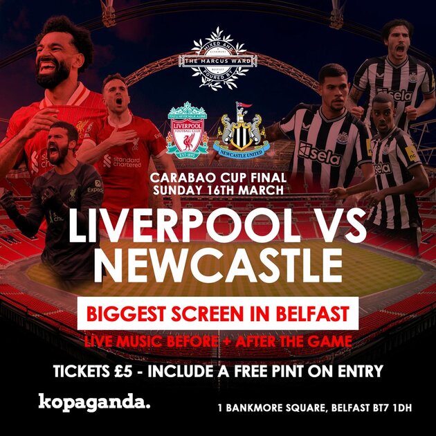 CARABAO CUP FINAL at The Marcus Ward, Belfast on Sat 15 Mar