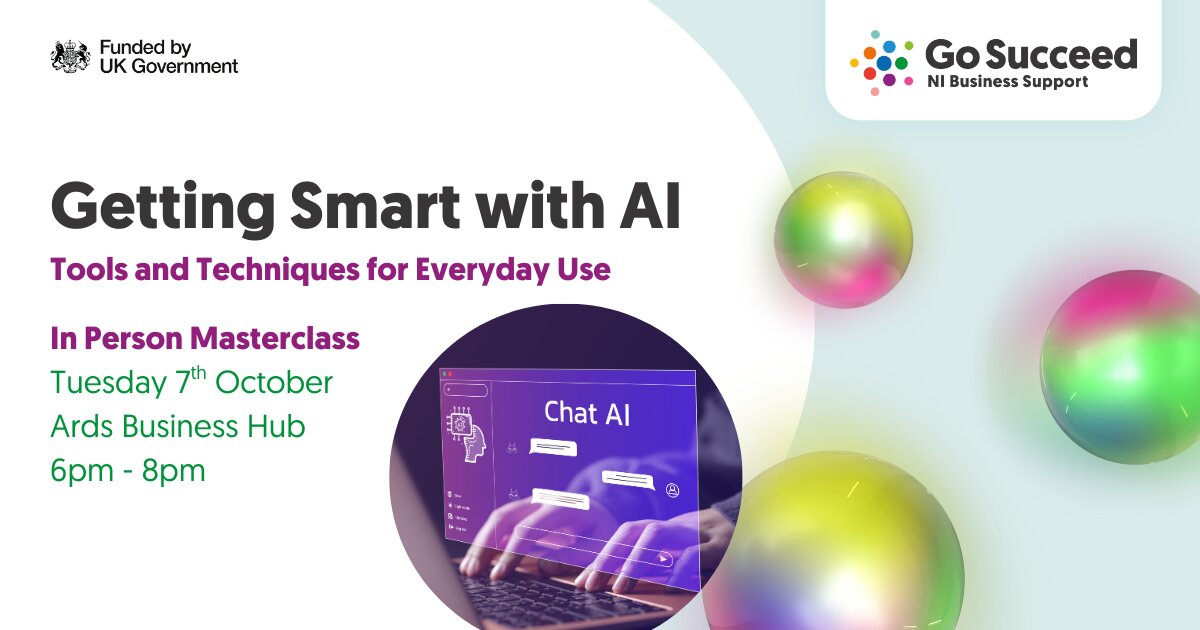 Getting Smart with AI at Ards Business Hub, Newtownards on Tue 7 Oct 2025